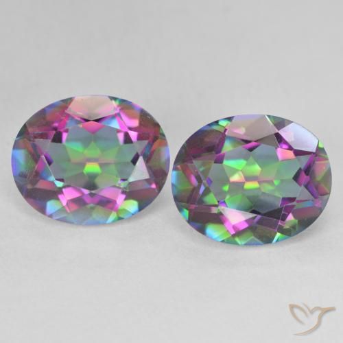 6.87ctw Naturel Multicolore Quartz mystique, ovale, VVS