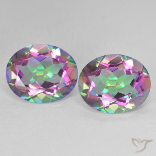 6.41ctw Naturel Multicolore Quartz mystique, ovale, VVS