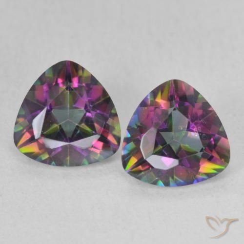 1.35ctw Naturel Multicolore Quartz mystique, Trillion, VVS