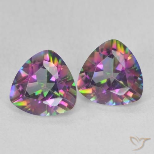 Shop natural 1.37ct Multicolore Quartz mystique gems, Trillion, from Brésil at GemSelect. In stock, global shipping!