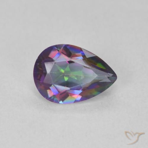Quartz mystique Multicolore naturelle En forme de poire, 0.61 ct, VVS-VS