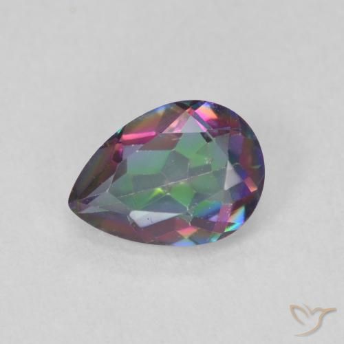 0.65ct Naturel Multicolore Quartz mystique, En forme de poire, VVS-VS
