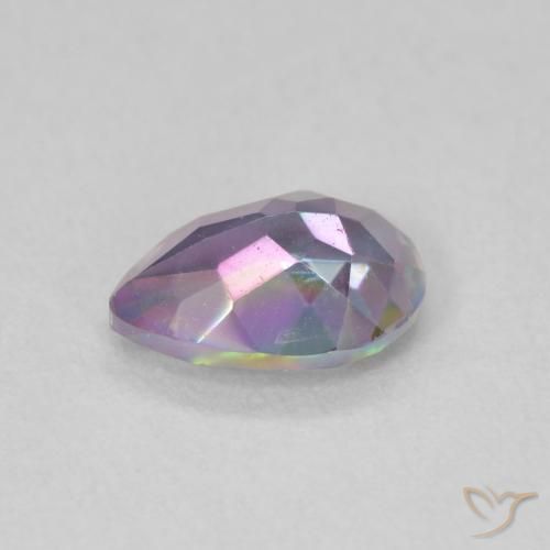 Quartz mystique Multicolore naturelle En forme de poire, 0.65 ct, VVS-VS
