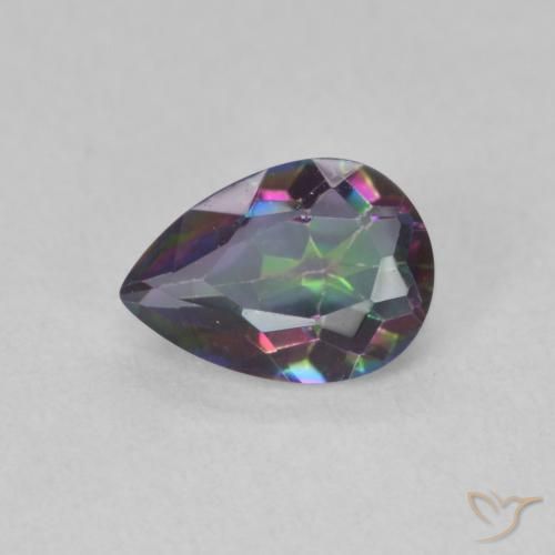 Quartz mystique Multicolore naturelle En forme de poire, 0.66 ct, VVS-VS