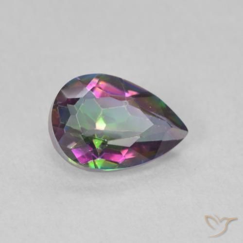 Quartz mystique Multicolore naturelle En forme de poire, 0.66 ct, VVS-VS