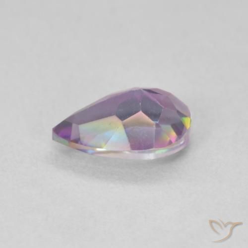 Quartz mystique Multicolore naturelle En forme de poire, 0.66 ct, VVS-VS
