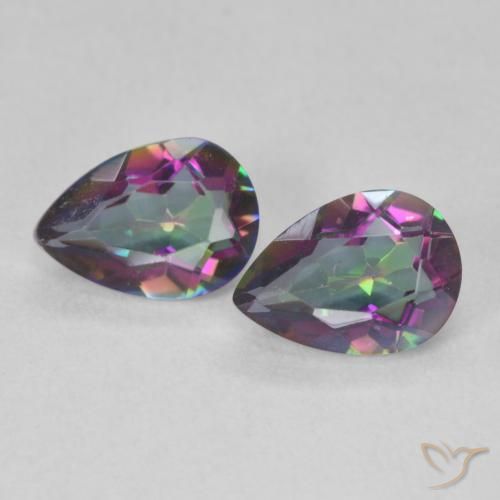 1.26ctw Naturel Multicolore Quartz mystique, En forme de poire, VS