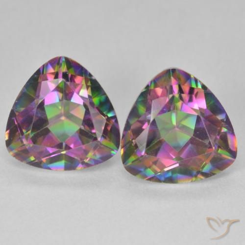 5.02ctw Naturel Multicolore Quartz mystique, Trillion, VVS-VS