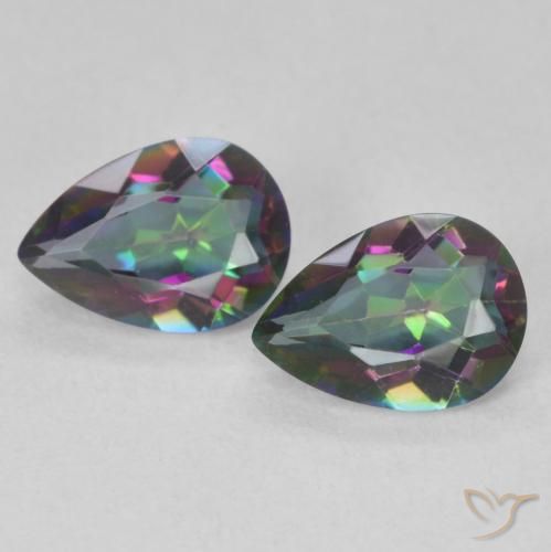 1.26ctw Naturel Multicolore Quartz mystique, En forme de poire, VVS