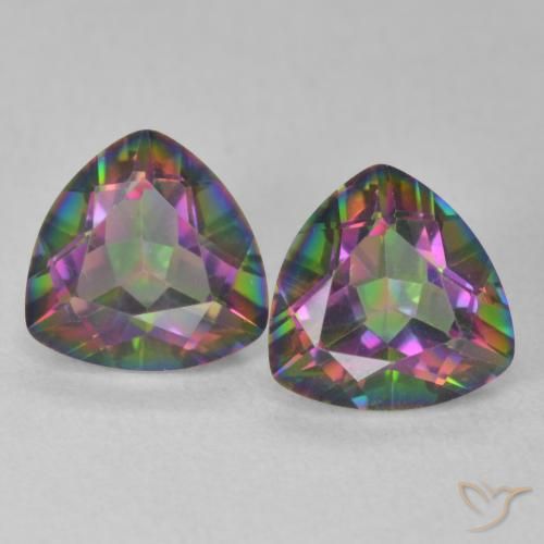 2.29ctw Naturel Multicolore Quartz mystique, Trillion, VVS