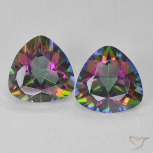 1.32ctw Naturel Multicolore Quartz mystique, Trillion, VVS