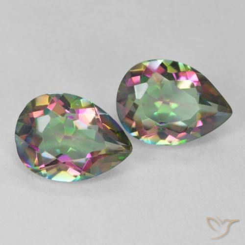 2.16ctw Naturel Multicolore Quartz mystique, En forme de poire, VVS
