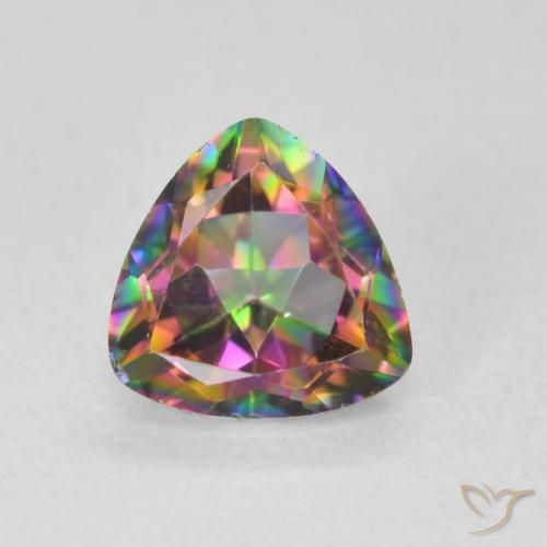 0.70ct Naturel Multicolore Quartz mystique, Trillion, VS