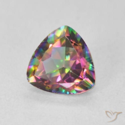 Quartz mystique Multicolore naturelle Trillion, 0.70 ct, VS
