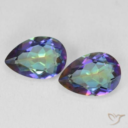 3.31ctw Naturel Multicolore Quartz mystique, En forme de poire, VVS-VS