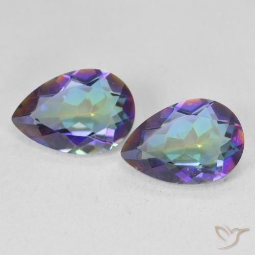 3.43ctw Naturel Multicolore Quartz mystique, En forme de poire, VVS-VS