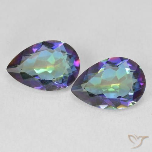 3.42ctw Naturel Multicolore Quartz mystique, En forme de poire, VVS-VS