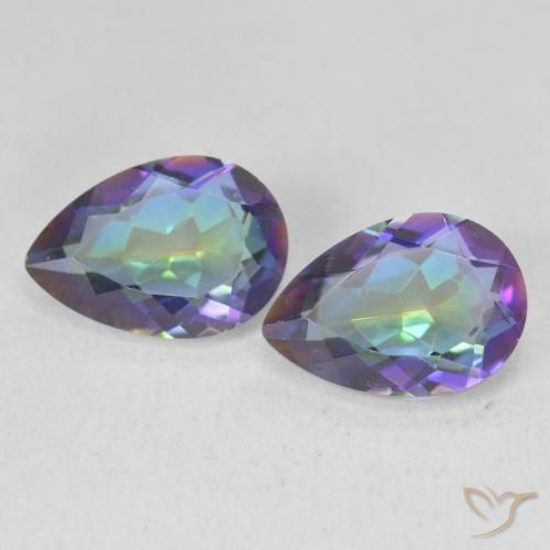 3.42ctw Naturel Multicolore Quartz mystique, En forme de poire, VVS-VS