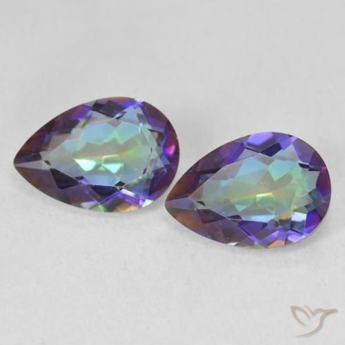 3.43ctw Naturel Multicolore Quartz mystique, En forme de poire, VVS-VS