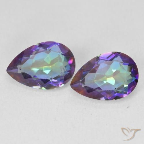 3.44ctw Naturel Multicolore Quartz mystique, En forme de poire, VVS-VS