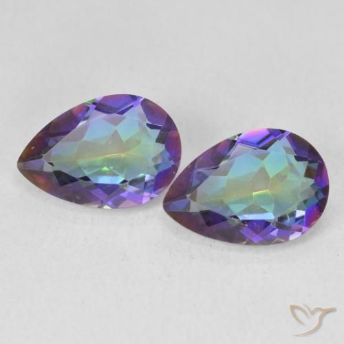 3.45ctw Naturel Multicolore Quartz mystique, En forme de poire, VVS-VS