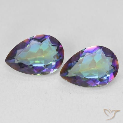 3.43ctw Naturel Multicolore Quartz mystique, En forme de poire, VVS-VS