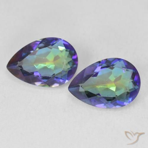 3.45ctw Naturel Multicolore Quartz mystique, En forme de poire, VVS-VS