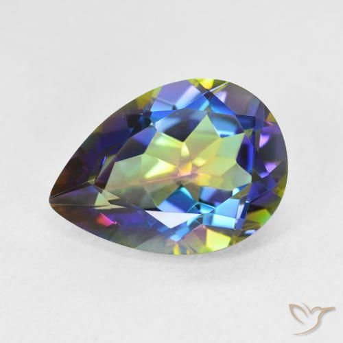 4.91ct Naturel Multicolore Quartz mystique, En forme de poire, VVS