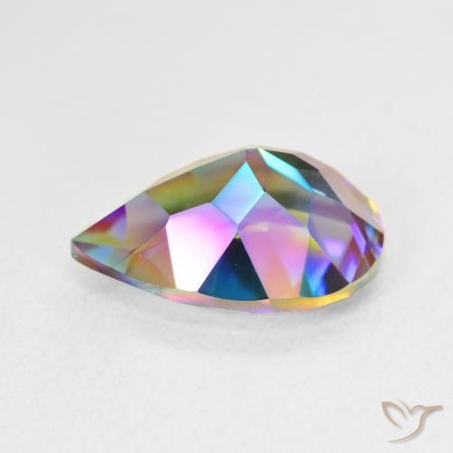 Quartz mystique Multicolore naturelle En forme de poire, 4.91 ct, VVS