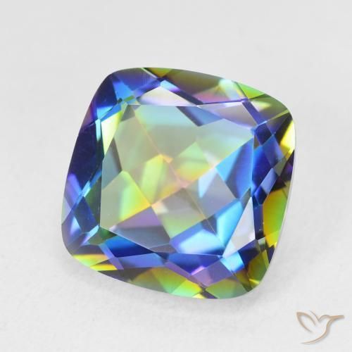 Quartz mystique Multicolore naturelle Coussin, 6.64 ct, VVS