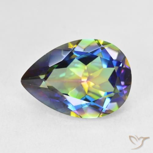 5.12ct Naturel Multicolore Quartz mystique, En forme de poire, VVS