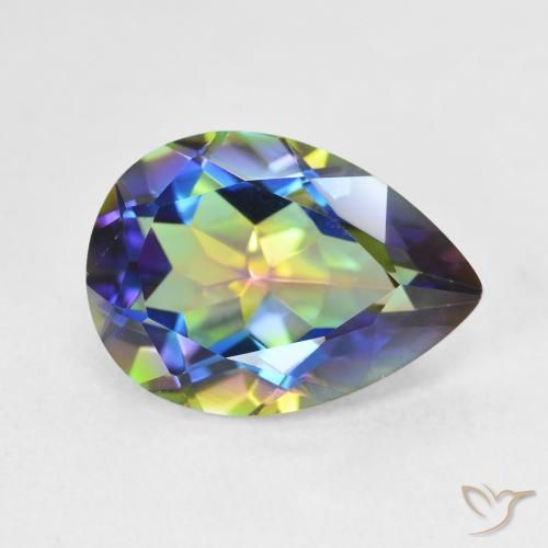 Quartz mystique Multicolore naturelle En forme de poire, 5.12 ct, VVS
