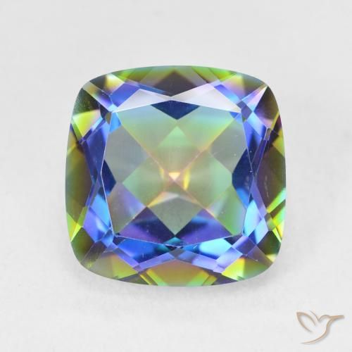 6.69ct Naturel Multicolore Quartz mystique, Coussin, VVS