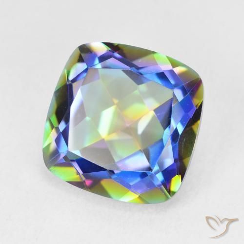 Quartz mystique Multicolore naturelle Coussin, 6.69 ct, VVS