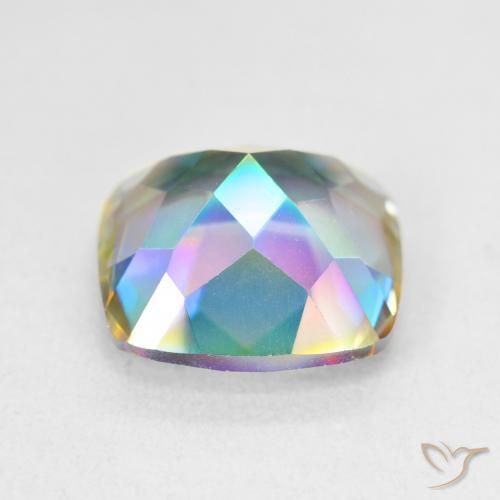 Quartz mystique Multicolore naturelle Coussin, 6.69 ct, VVS