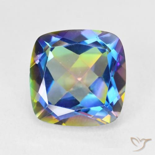 6.98ct Naturel Multicolore Quartz mystique, Coussin, VVS