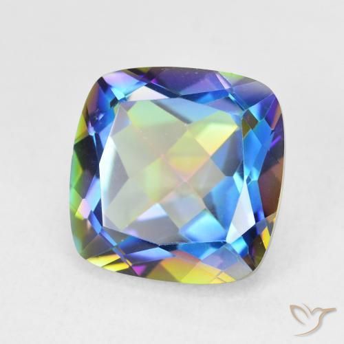 Quartz mystique Multicolore naturelle Coussin, 6.98 ct, VVS