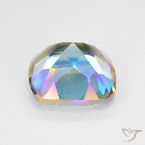 Quartz mystique Multicolore naturelle Coussin, 6.98 ct, VVS