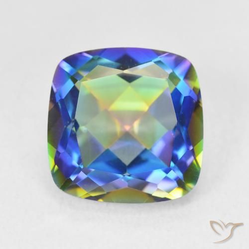 6.74ct Naturel Multicolore Quartz mystique, Coussin, VVS