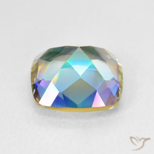 Quartz mystique Multicolore naturelle Coussin, 6.74 ct, VVS