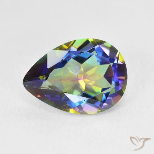 Quartz mystique Multicolore naturelle En forme de poire, 5.05 ct, VVS