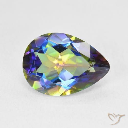 Quartz mystique Multicolore naturelle En forme de poire, 5.05 ct, VVS