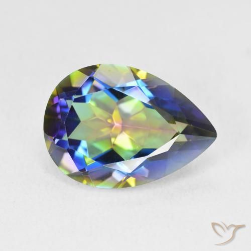 Quartz mystique Multicolore naturelle En forme de poire, 5.07 ct, VVS