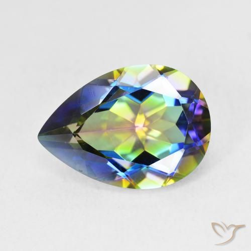 Quartz mystique Multicolore naturelle En forme de poire, 5.07 ct, VVS