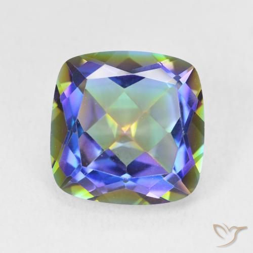 6.58ct Naturel Multicolore Quartz mystique, Coussin, VVS