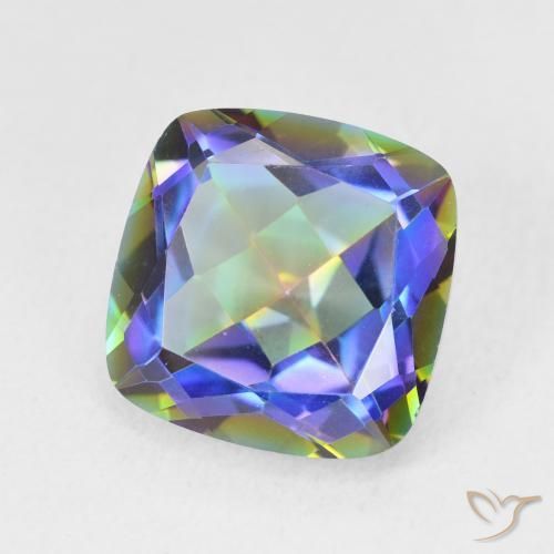 Quartz mystique Multicolore naturelle Coussin, 6.58 ct, VVS