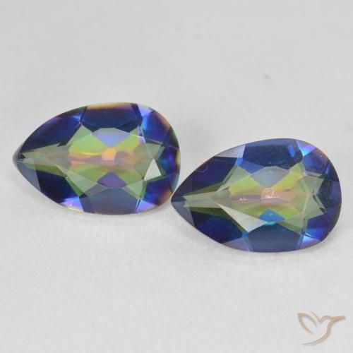 4.75ctw Naturel Multicolore Quartz mystique, En forme de poire, VVS-VS