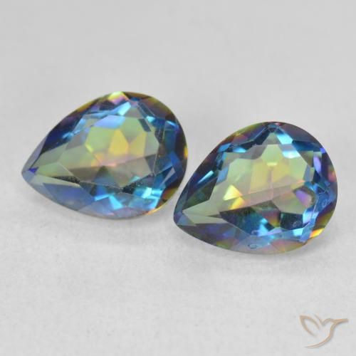3.31ctw Naturel Multicolore Quartz mystique, En forme de poire, VVS-VS