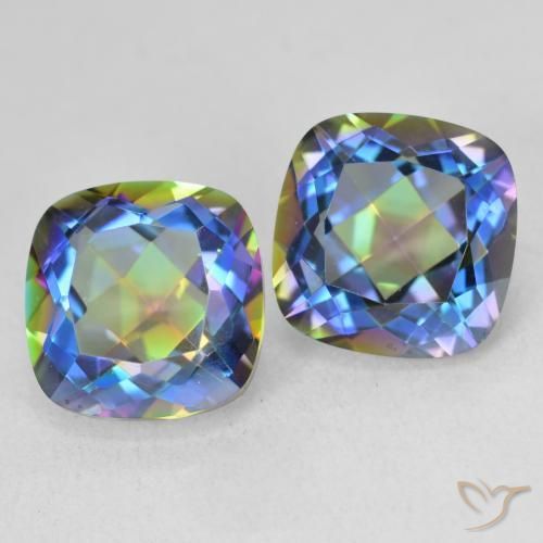 Shop natural 8.55ct Multicolore Quartz mystique gems, Coussin, from Brésil at GemSelect. In stock, global shipping!
