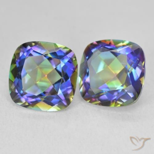 Shop natural 8.35ct Multicolore Quartz mystique gems, Coussin, from Brésil at GemSelect. In stock, global shipping!